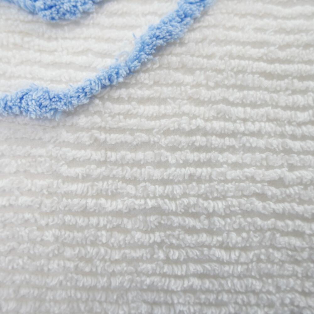 Vintage Chenille Bedspread Full ? 99" x 91" White Floral Cottage Cotton Granny - Picture 9 of 16